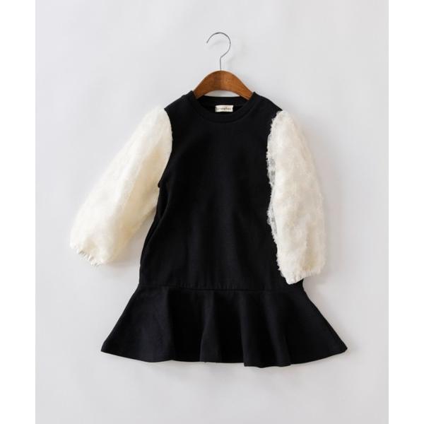 「branshes」 「KIDS」長袖ワンピース 130 ブラック キッズ