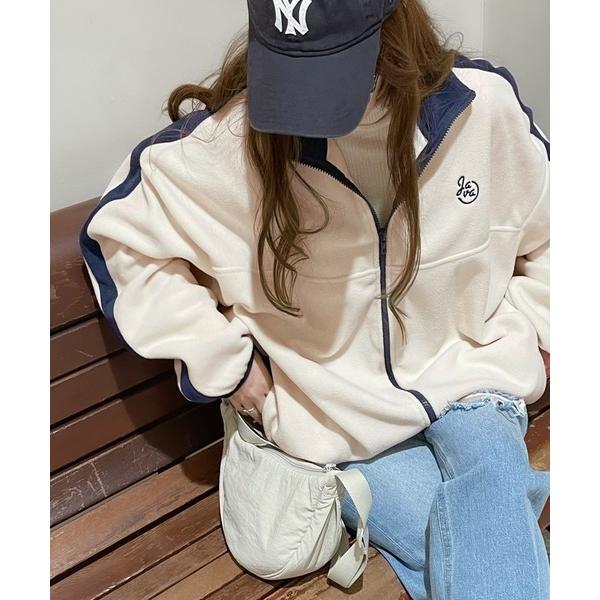 「Java」 ジップアップパーカー LARGE アイボリー レディース