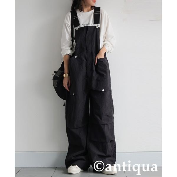 「antiqua」 オーバーオール R ブラック レディース