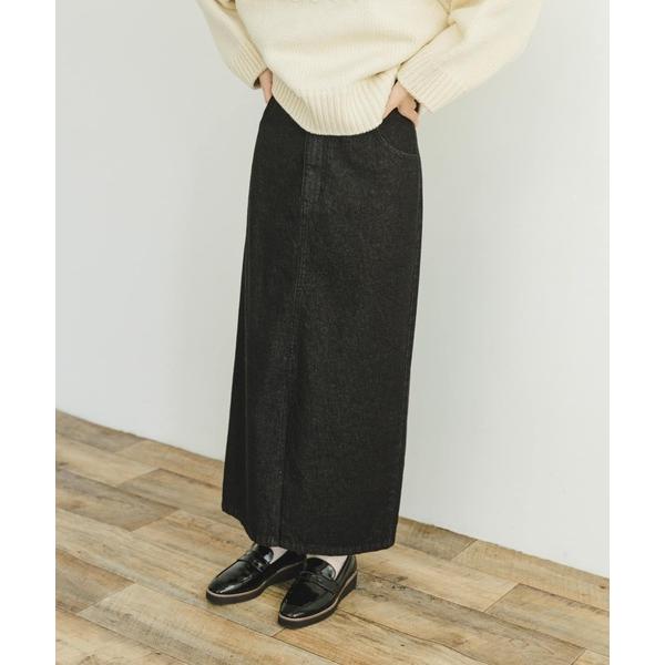「ITEMS URBANRESEARCH」 デニムスカート FREE ブラック レディース