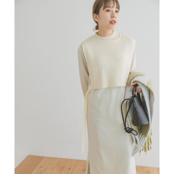 「ITEMS URBANRESEARCH」 ニットワンピース FREE ホワイト レディース