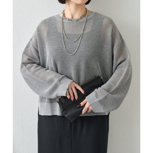ニット セーター 「抜け感ニット」メッシュスパンコールニット レディース