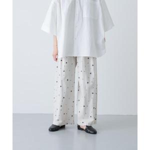パンツ ツバメ刺繍イージーパンツ レディース