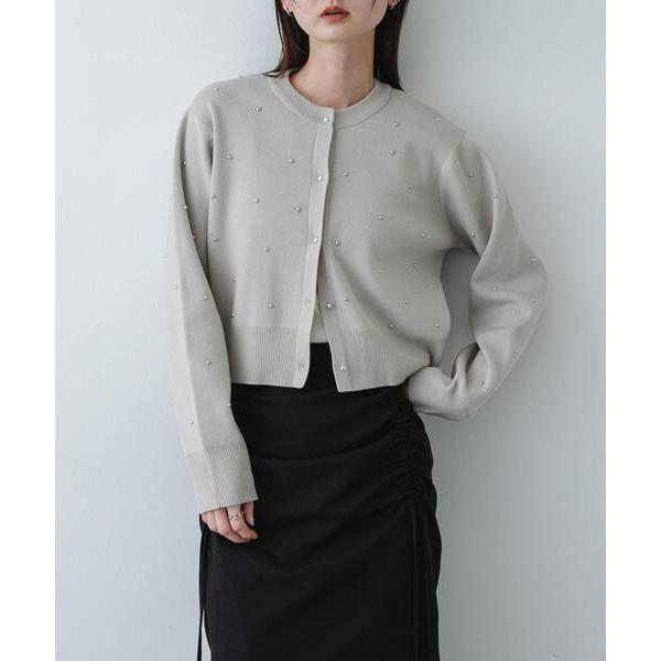 カーディガン 「洗濯可」ボールビーズカーディガン オフィス/オフィスカジュアル/通勤/仕事服 レディ...