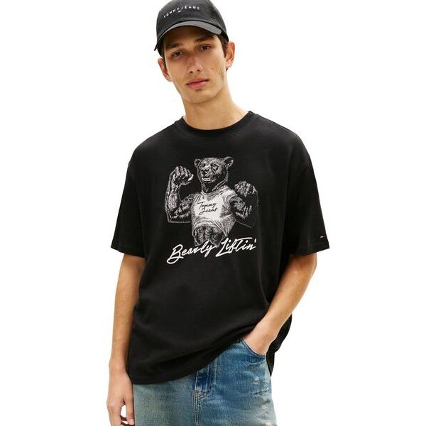 tシャツ リラックスフィットベアプリントショートスリーブTシャツ メンズ