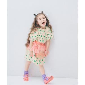 ワンピース イロチ買いしたいパフスリーブワンピース キッズ 子供服 女の子