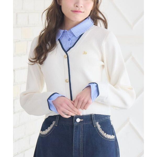 ニット セーター カーデ風ドッキングNTPO レディース