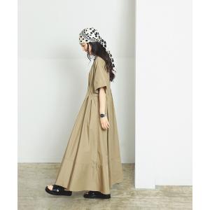 ワンピース 半袖 「8/13 再値下げ」ウエスト タック スキッパー ワンピース　26SS シャツワンピ 通勤 通学 ロングワンピース オフィスカジュアル 洗える…