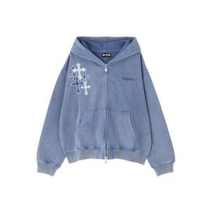パーカー SUPPLIER/サプライヤー/Multiple Cross Rhinestone Zip Hoodie メンズ レディース