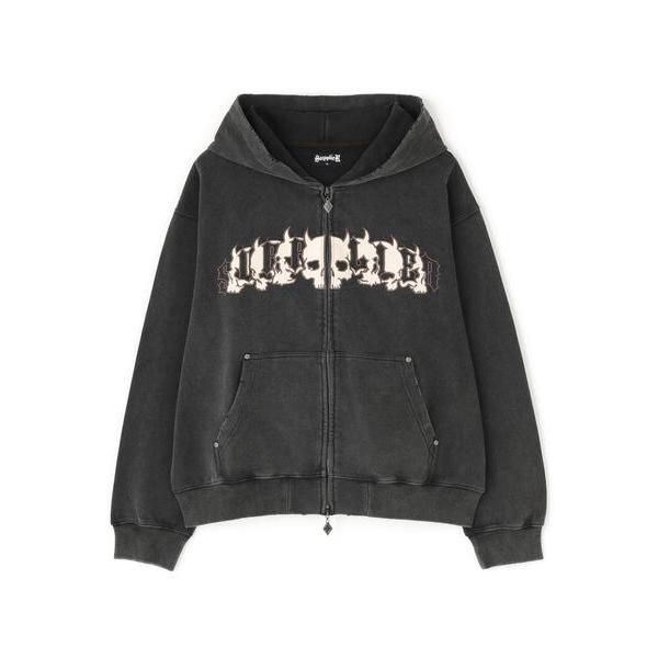 パーカー SUPPLIER/サプライヤー/Skull Leather Patch Zip Hoodi...