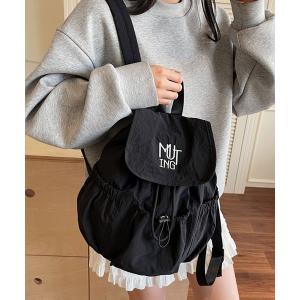 デイバック リュック 「軽量・iPad収納可」 ドロストポケットフラップライトリュック/デイパック レディース