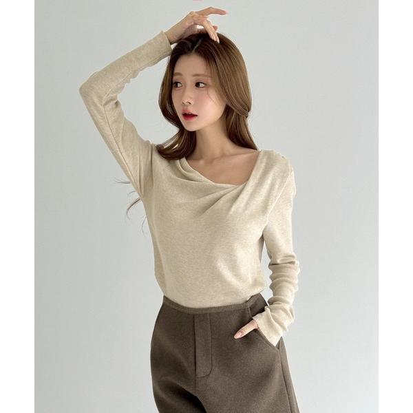 tシャツ 「着用動画あり・3色展開」ソフトドレープニットトップ/2026 SS COLLECTION...