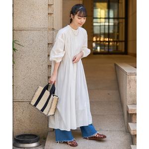 ワンピース 夏 インド ピンタックワンピース/マオカラーシャツワンピース