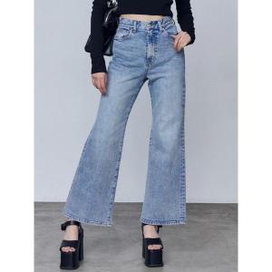 ジーンズ デニム デニムパンツ ミニマルジャストウエストフレアデニム レディース