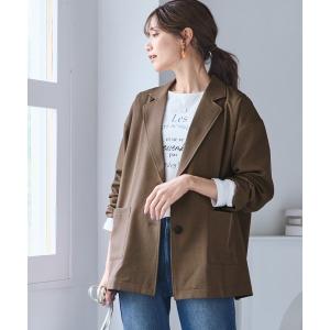 ジャケット テーラードジャケット 「大きいサイズ」しわになりにくいゆるシルエットストレッチライトジャケット レディース