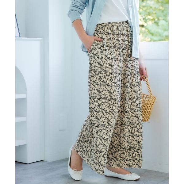 ワイドパンツ パンツ 「大きいサイズ」ラクしてキレイ見え選べるプリ―ツパンツ（ゆったりヒップ） レデ...