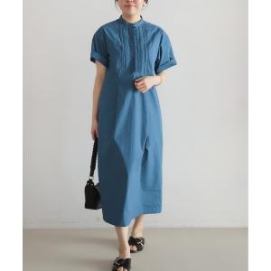 ワンピース ねじりピンタックタイプライター　スキッパーワンピース