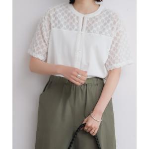 tシャツ ツッキリジャガードコンビ　前開きプルオーバー レディース