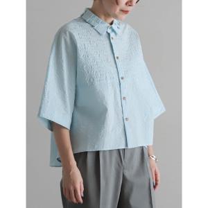 ブラウス シャツ 「予約」パターン塩縮　ドルマンシャツ レディース