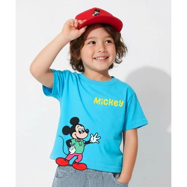 tシャツ ディズニー 手描き風ロゴ キャラクターワッペンTシャツ 1334K キッズ 子供服 男の子...