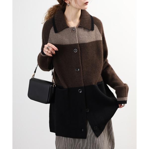 ブラウス シャツ Abanicos １００％ヤクニット　スリートーンジャケット レディース