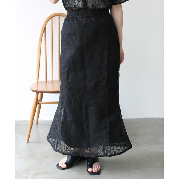 スカート レース刺繍マーメイドスカート