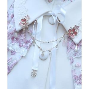 チャーム 桜モチーフ襟クリップ＆イヤリング レディース