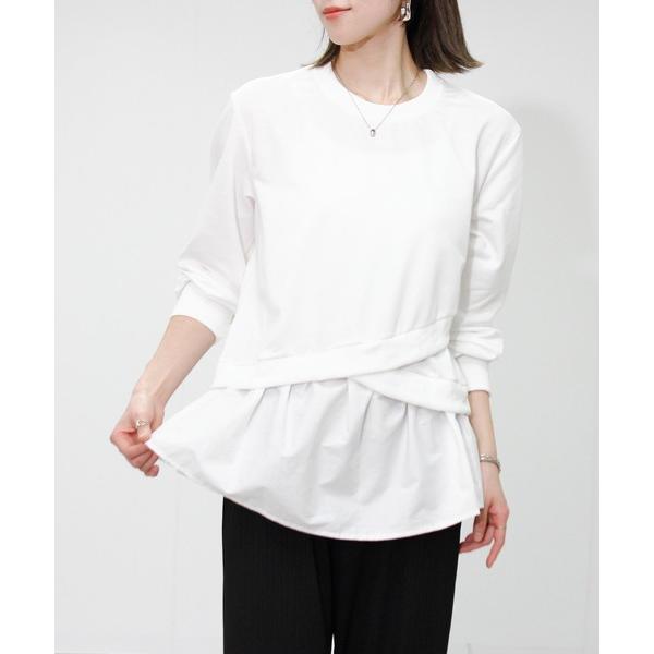 tシャツ ミニ裏毛レイヤードプルオーバー レディース