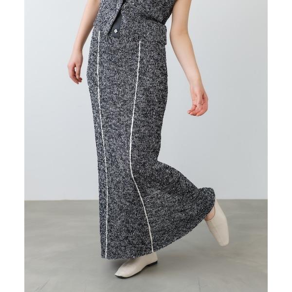 スカート 「セットアップ対応可能」「選べるサイズ展開」MIX編みラインニットスカート