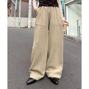 パンツ 「UNISEX」ピグメント加工ワッフルイージーパンツ レディース メンズ