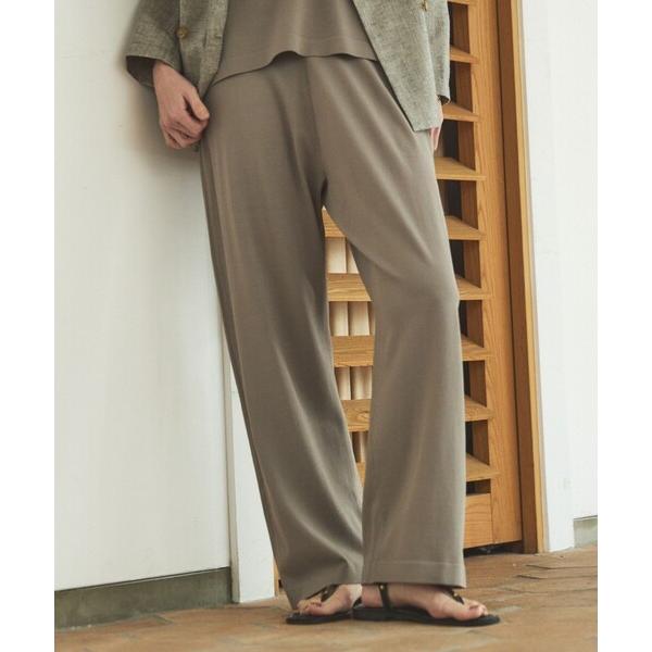 パンツ 「接触冷感」レーヨンストレッチニットパンツ/春服/夏服/オフィスカジュアル/セットアップ レ...
