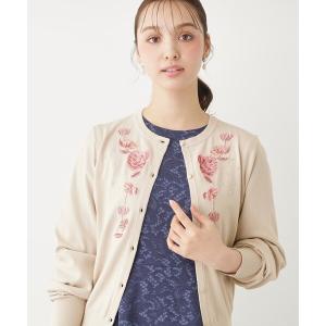 カーディガン 「SS〜Lサイズ展開／フラワー刺繍」クラフトカーディガン レディース