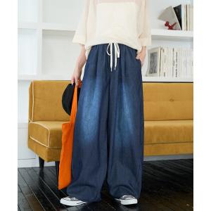 ジーンズ デニム デニムパンツ 限定展開　メッシュ デニム イージー パンツ(冷感・吸水速乾) レディース