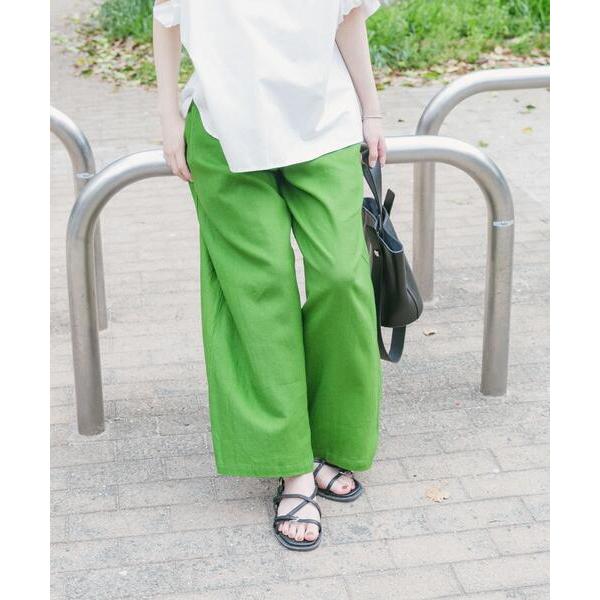 パンツ 「Sサイズあり」リネンレーヨンワイドパンツ レディース