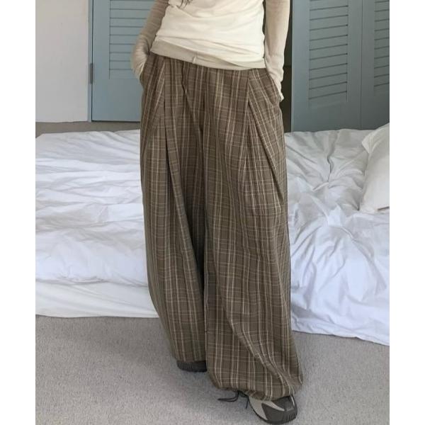 パンツ YUGA_YGMC　　　Tuck wide pleated pants レディース