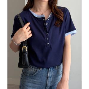 tシャツ レイヤードヘンリーネックＴシャツ レディース
