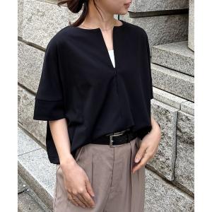 tシャツ ハーフジップコクーンプルオーバー「接触冷感・UV対策・吸水速乾・抗菌防臭」 レディース