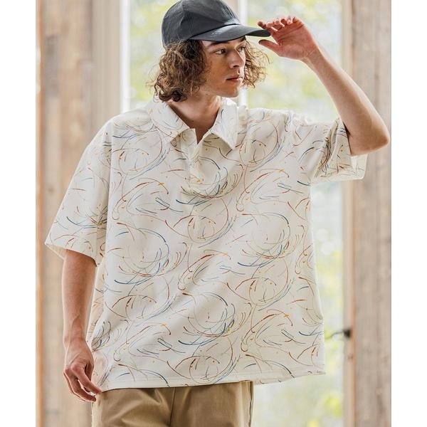 ポロシャツ mhs2532- 総柄プリントポンチポロシャツ(CMB-R0210) メンズ