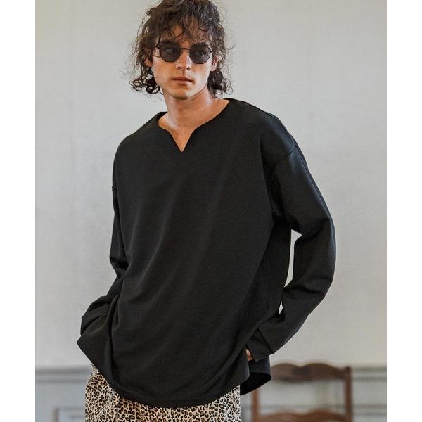 tシャツ mlt5586- キーネックサイドスリットカットソー メンズ