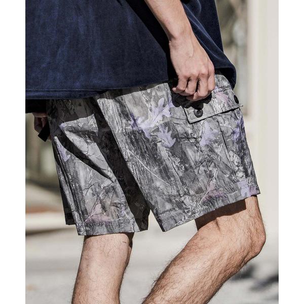 パンツ mp14631- カモフラージュ総柄ナイロンカーゴショートパンツ(CMB-R0214) メン...