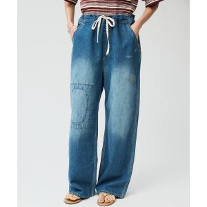 ワイドパンツ ジーンズ デニム デニムパンツ ライトデニムビブレスワークパンツ レディース
