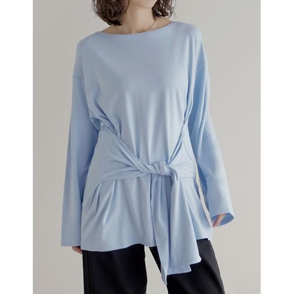 tシャツ 「2026S/S COLLECTION」アンチピリングウエストリボンチュニックトップス レ...