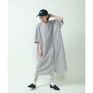 シャツワンピース チェック/無地 BIGシャツワンピース