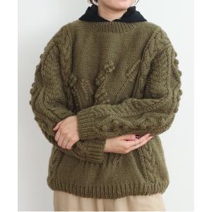ニット セーター 「WEB限定カラー」ネパールハンドニット Wheat＆Cotton ニットプルオーバー レディース