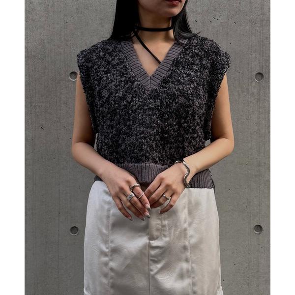 ベスト ジレ 「＆ｇ'aime 」MIXカラーベスト Mix Color Vest レディース