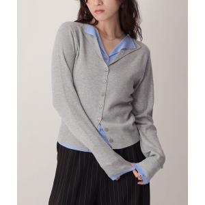 カーディガン 「NOAHL」バイカラーレイヤードカーディガン レディース