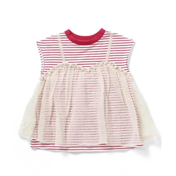 tシャツ 「リンク」チュールフレンチスリーブTシャツ キッズ 子供服 女の子