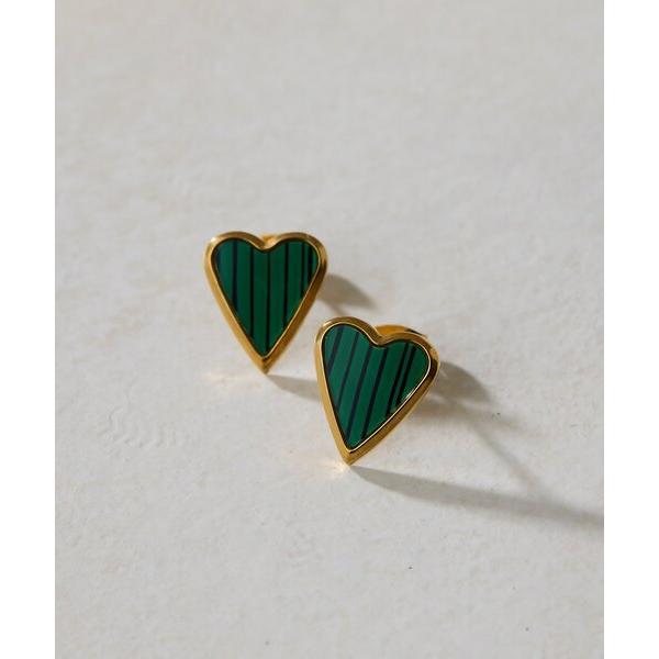 ピアス 「金属アレルギー対応/ステンレス」フラットカラーハートピアス レディース