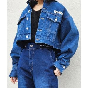 デニムジャケット gジャン ボリューム袖デニムジャケット レディース