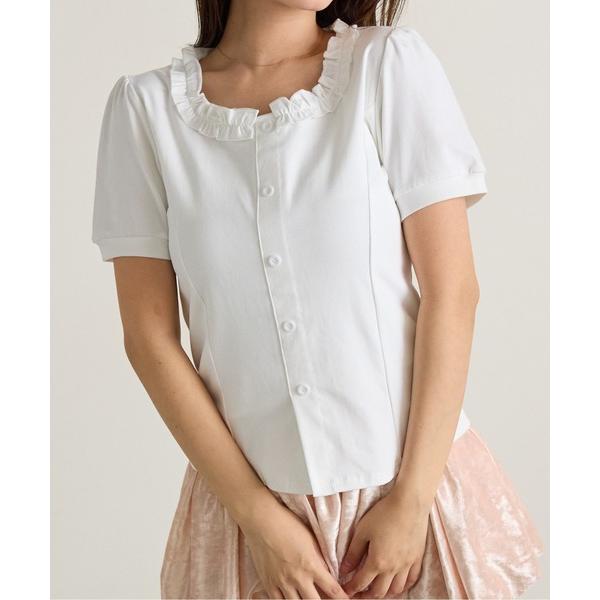 tシャツ フリルカラーシャツブラウス レディース
